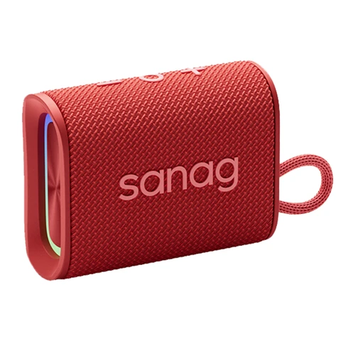 Sanag  M13SIIProMax Fabric Strong Bass RGB IPX7 Waterproof Portable Bluetooth Wireless Speaker Weaving Fabric HIFI Outdoor Speaker S-M13SIIProMax-PT-Speaker-Red