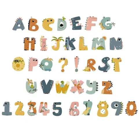 Multi-colored cartoon letter wall stickers, peelable and removable decorative wall stickers, suitable for decorating living rooms, nurseries, and children's rooms,multicolor