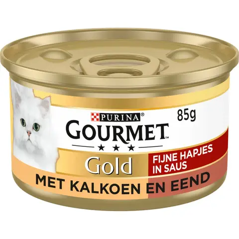Gourmet Gold Hoog Eiwit Kattenvoer Blik Kalkoen & Eend 85g