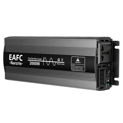 EAFC Peak 2000 W reine Sinuswellen-Wechselrichter, DC 12V zu AC 220V, Auto-Netzstecker, Stromumwandler, Solar-Wechselrichter