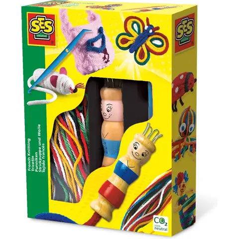 SES Creatieve Punniken Brei Poppen Set - 4 cm, Multicolor