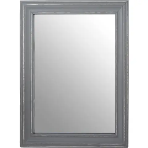 Interiors by Premier Wall Mirror Henley Bevelled Frame Grey 48x65cm