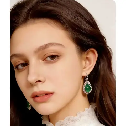 VoxorAI Emerald Natural chalcedony stud earrings, stud earrings, earrings, earrings, earrings and earrings for all seasons