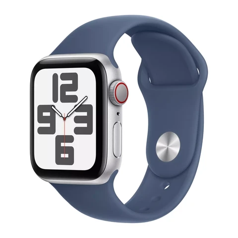 Apple Watch SE (GPS + Cellular) 2nd Gen - Silver Aluminium - Denim Sport Band - 40mm (S/M)