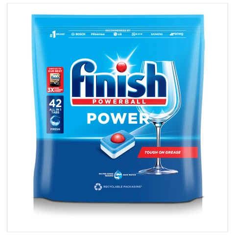 Finish Power Dishwashing Tablets, Regular, 42 Tabs