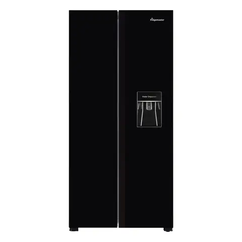 Fridgemaster American Fridge Freezer - Black, 440L, Non-Plumbed, Total No Frost, E Rated, MS83430DEB