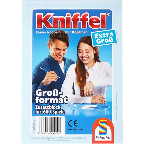 Schmidt Spiele 601.873.9 49070 - Extra großer Yahtzee-Punkteblock