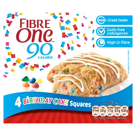 Fibre One Snack Bars Birthday Cake Brownie 96G