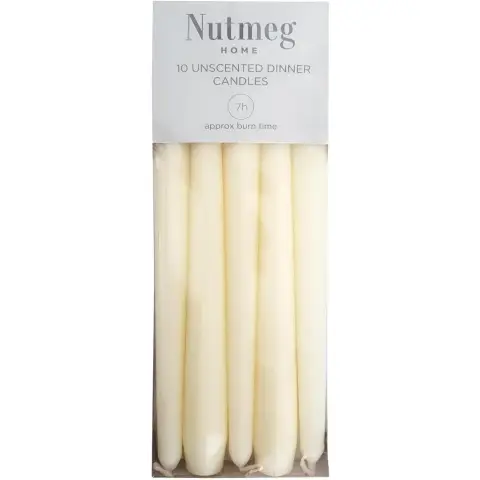 Nutmeg Home Tapered Candles Ivory 10 Piece