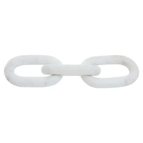 Nason White Marble Three Link Chain Sculpture
