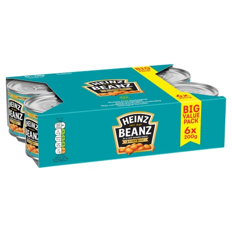 Heinz Beanz No Added Sugar 6Pk 200g