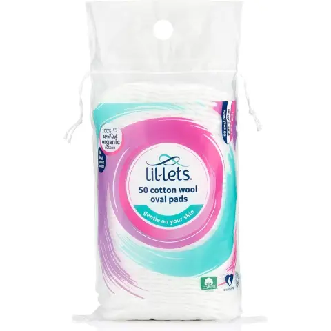 Lil-Lets 50 Cotton Wool Oval Pads