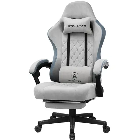 GTPLAYER LR002 Fabric Gaming Chair with Footrest Grey
