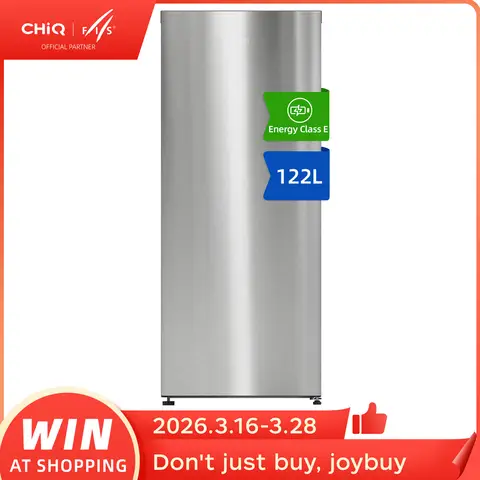 CHiQ JR122WSD 122 L 4-Sterne-gefrierschrank mit umschaltbarem kühlmodus, no-frost und multi-airflow, inverterkompressor 39 dB, 12 jahre garantie, edelstahl [energieklasse E]