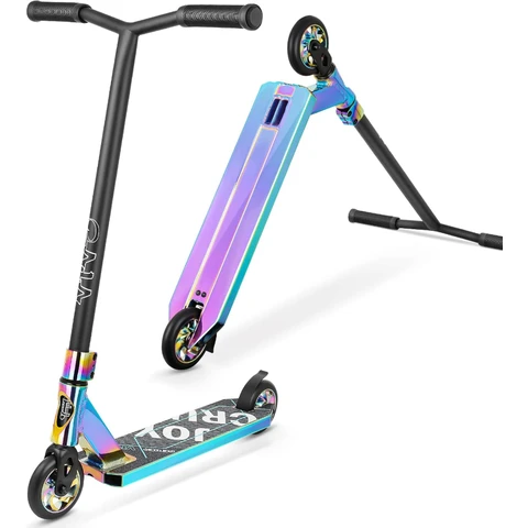 Trotinette Vokul V4 Pro, Trotinettes pour Tricks - Trotinette de Cascades pour Enfants à Partir de 8 Ans, Adolescents et Adultes - Trotinette de Freestyle BMX Complète pour Débutants et Intermediaires (Neo)