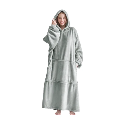 Good Nite Cuddly Blanket with Sleeves Hoodie Blanket with Sleeves Pullover Blanket Women's Hoodie in Plus Size with Pockets Sherpa Snuggle Blankets