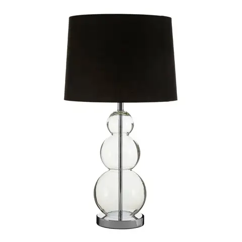Interiors by Premier Table Lamp Luke Glass Base Black H:65cm