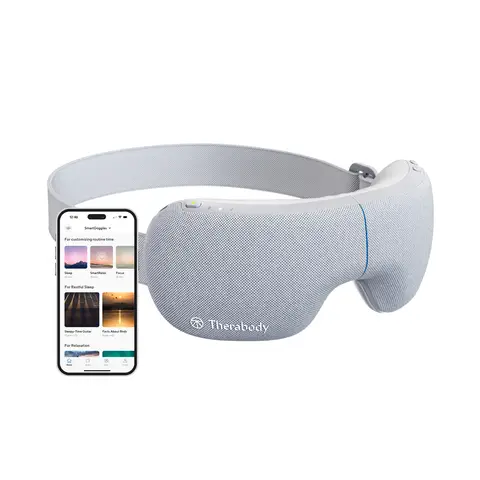Therabody SmartGoggles Eye Massager – SmartSense Technology, Heat and Vibration Therapy, Relaxation and Tension Relief – Grey
