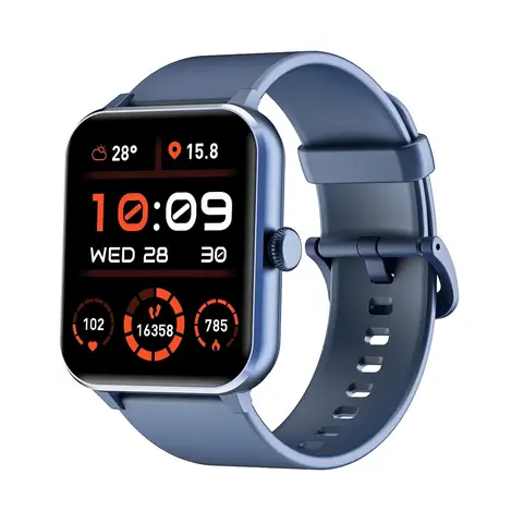Blackview R50 Montre connectée écran de 1,85 pouces, autonomie de 25 jours, moniteur de fréquence cardiaque et de sommeil, appels Bluetooth, plus de 100 modes sportifs. Compatible Android/iOS