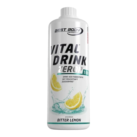Best Body Nutrition Vital Drink Zerop - Bitter Lemon - 1000 ml Flasche