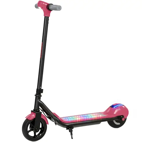 SPORTNOW Electric Scooter for Kids, Lightweight Kids Scooter for Age 6-14 with LED Display, RGB lights, Up to 10km/h Pink