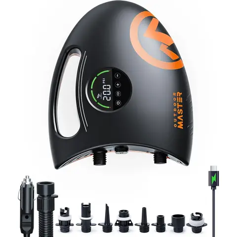 OutdoorMaster 20PSI Shark2S Hochdruck-SUP-Luftpumpe für aufblasbare Stand-Up-Paddle-Boards und Boote