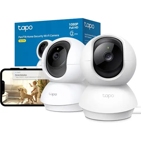 tapo C200P2 Pan/Tilt Full HD Home Security Camera (2-Pack)