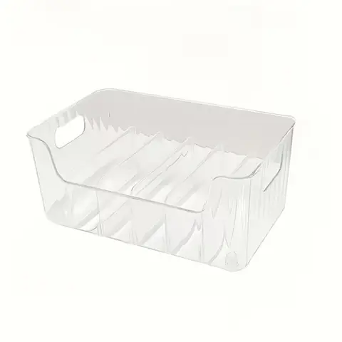 Storage box with integrated handle - Large capacity storage box for cosmetics, towels, soap, and shampoo - Ideal for bathroom cosmetic storage - 2-piece set - Transparent