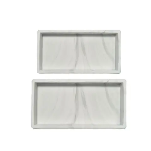 JORDAN&JUDY 2-Pack White Marble Pattern Silicone Tray, Elegant & Stylish