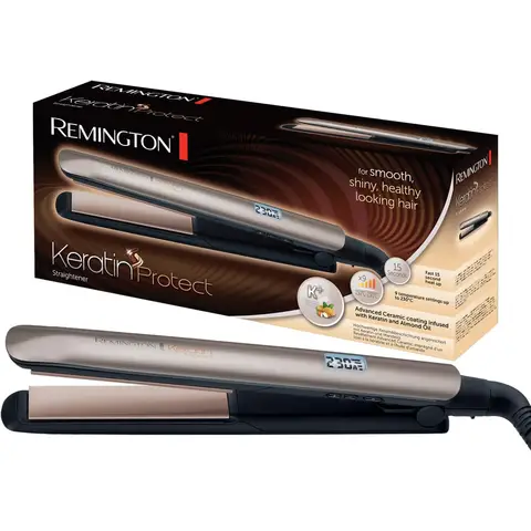Remington S8540 Hair Straightener  with LCD display, 10 temperature settings 150-230°C, 110 mm, Black