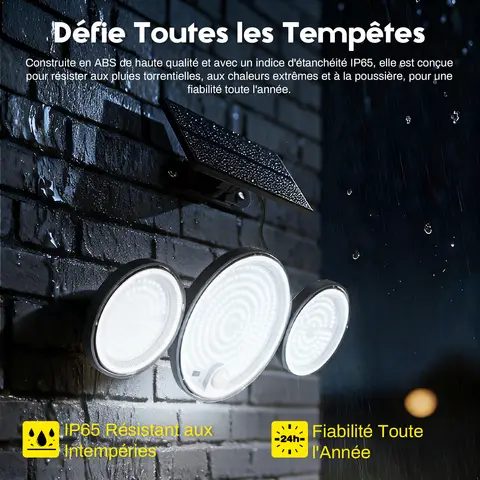 Appliques Murales Solaires VIVREAL - Recharge par Énergie Solaire - 446 LED YHM04A 