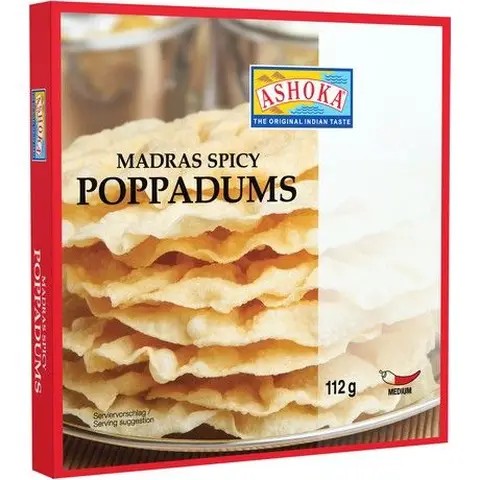 Poppadoms Madras Würzig 12 x 112 g