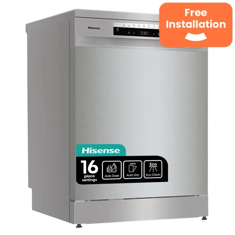 Hisense HS673C60XUK Wifi Connected Full Size Dishwasher - Stainless Steel - C Rated