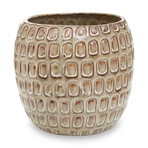 Interiors by Premier Indoor Planter Yana Textured Stoneware Beige Large