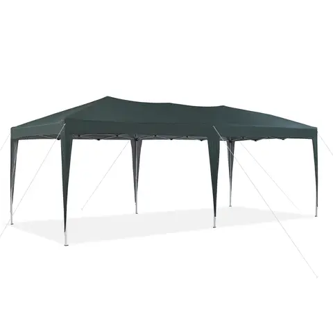 CLIPOP 3 x 6 m Gazebo Marquee Tent Water Resistant Anti-UV Garden Canopy Tent with Heavy Duty Steel Frame and Carrying Bag for Outdoor Wedding Garden Party Family Green