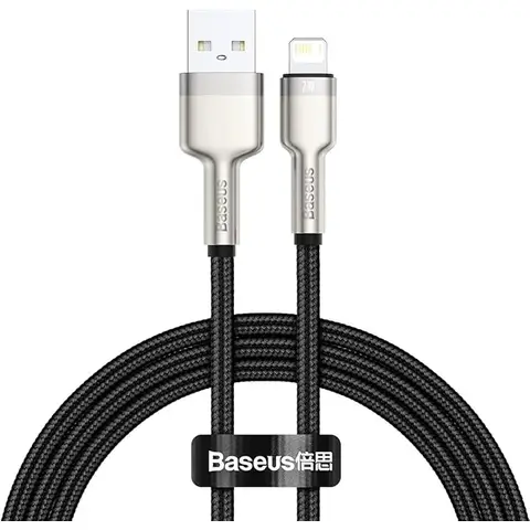 Baseus Cafule Metal Serie Lade- und Datenübertragungskabel, Schwarz, 1 m, 2,4 A, USB Typ A & Lightning