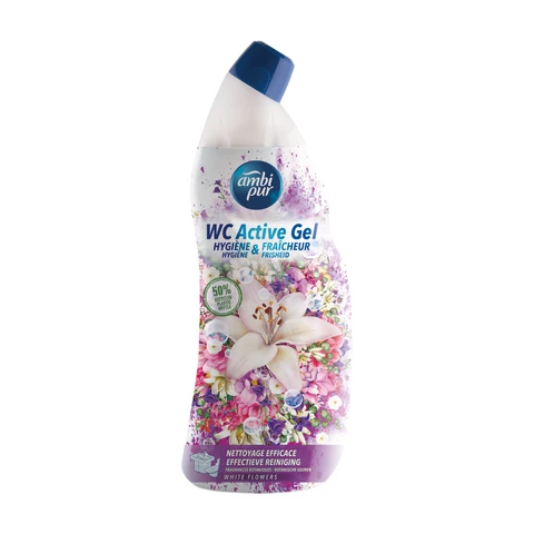 Ambi Pur wc actieve gel witte bloemengeur 750 ml