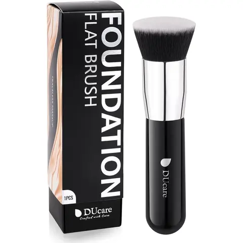 DUcare Single Flat Foundation Brush - Black Handle