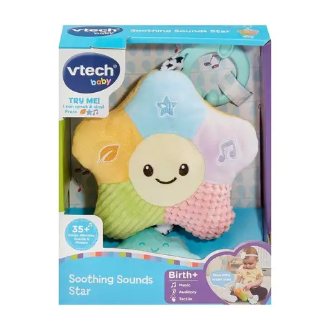 VTech Baby Soothing Sounds Star Toy with Lights & Music Clip On Sensory Gift for Newborns