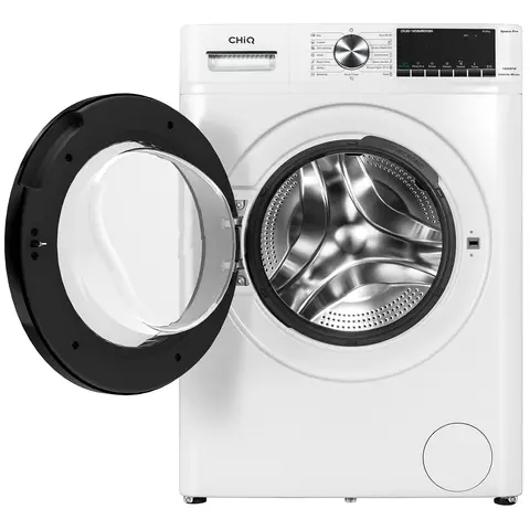 CHiQ 8kg Front Load Washer, White, A Energy Class, Extra-Wide 530mm Drum, 1400 RPM, Steam Wash, 1-Touch Smart Wash