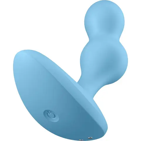 Satisfyer Duikboot verbinding met Bluetooth-app | Ondersteuning voor app-besturing | Siliconen materiaal | Waterdichtheid IPX7 | Prostaatmassage voor mannen en vrouwen | Compact en discreet | Met trilfunctie | Kleur: blauw
