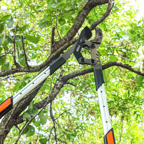 AIRAJ 70-90cm Telescopic Tree Loppers with Compound Action,Garden Loppers for Gardening Heavy Duty,5.5cm Cutting Capacity,Anvil Garden Shears Tool,More Power Telescopic Lopper,Chop Thick Branches Ease