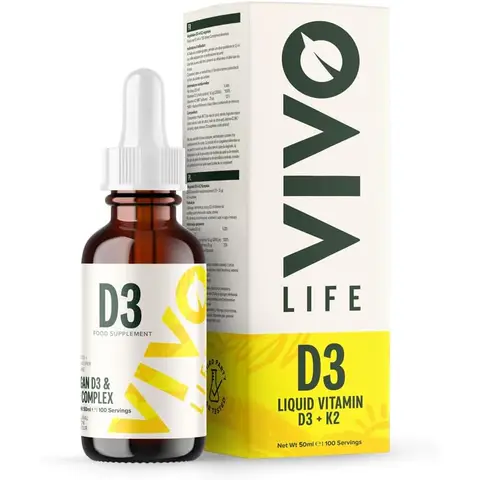 Vivo life Vitamin D3 K2 Liquid Complex Drops - 50ml
