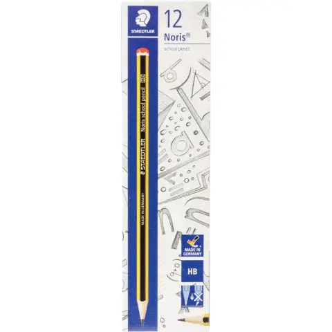 Staedtler Noris HB Yellow/Black Barrel Graphite Pencil, Pack of 12