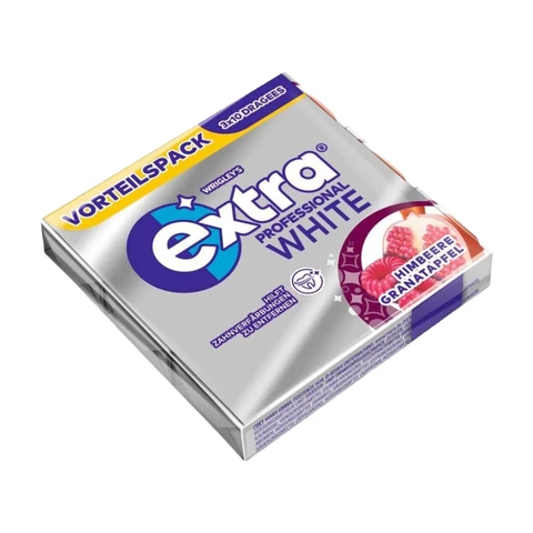 Wrigley's Extra Professional White Himbeere-Granatapfel Kaugummi 3 × 10 Stück