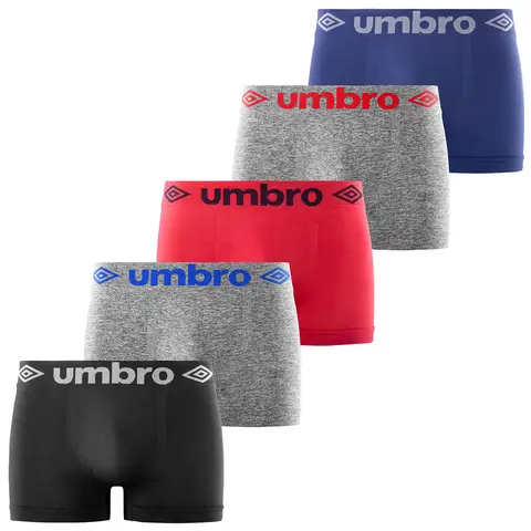 UMBRO Lot de 5 boxers pour homme Gris S/M