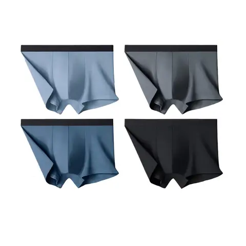 ochama×J.ZAO Men's Cotton Boxer Brief - Men's Underwear - Antibacterial - 4 Pack, L