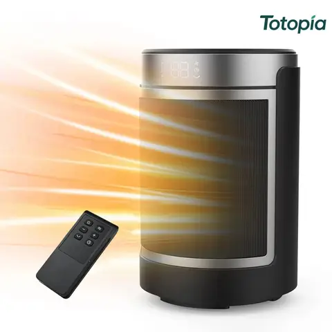 Totopia 1500W PTC-Heizgerät, 4 Modi, LED-Display & Fernbedienung, 12-Stunden-Timer, breite Oszillation, Überhitzungs- & Kippschutz, PTC-907B