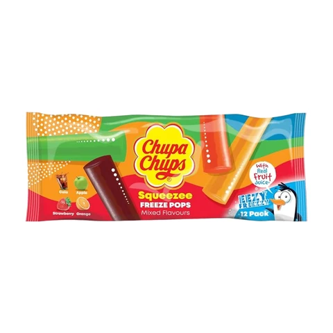 Chupa Chups Squeezee Freeze Pops Mixed Flavours 12 x 45ml