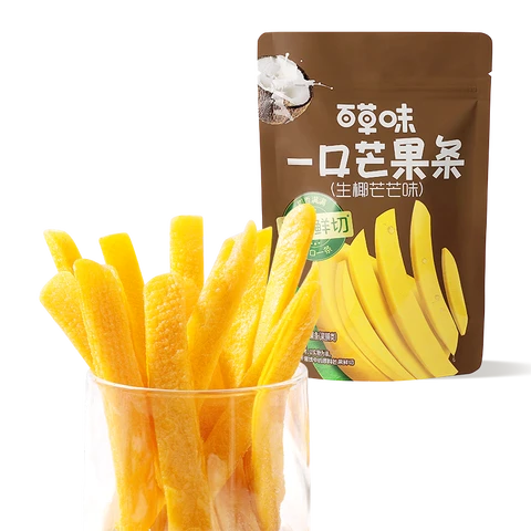 Bai Cao Wei Barre de Mangue en Un Seul Bouchée (Saveur de Noix de Coco et Mangue) 80g